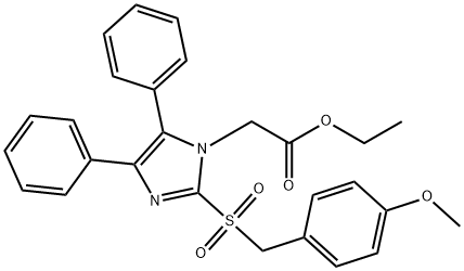 ETHYL 2-(2-[(4-METHOXYBENZYL)SULFONYL]-4,5-DIPHENYL-1H-IMIDAZOL-1-YL)ACETATE Struktur