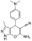 6-AMINO-4-(4-(DIMETHYLAMINO)PHENYL)-3-METHYL-4H-PYRANO[3,2-D]PYRAZOLE-5-CARBONITRILE Struktur