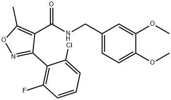 N-((3,4-DIMETHOXYPHENYL)METHYL)(3-(2-CHLORO-6-FLUOROPHENYL)-5-METHYLISOXAZOL-4-YL)FORMAMIDE Struktur