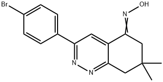 3-(4-BROMOPHENYL)-5-(HYDROXYIMINO)-7,7-DIMETHYL-6,7,8-TRIHYDROCINNOLINE Struktur