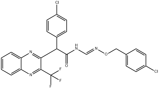 N-(([(4-CHLOROBENZYL)OXY]IMINO)METHYL)-2-(4-CHLOROPHENYL)-2-[3-(TRIFLUOROMETHYL)-2-QUINOXALINYL]ACETAMIDE Struktur