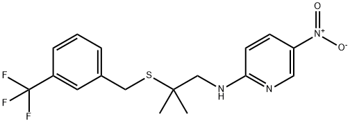 N-(2-METHYL-2-([3-(TRIFLUOROMETHYL)BENZYL]SULFANYL)PROPYL)-5-NITRO-2-PYRIDINAMINE Struktur