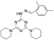 (E)-2-(2-(2,4-DIMETHYLBENZYLIDENE)HYDRAZINYL)-4,6-DI(PIPERIDIN-1-YL)-1,3,5-TRIAZINE Struktur