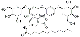 5-DODECANOYLAMINOFLUORESCEIN DI-BETA-D-GALACTOPYRANOSIDE Struktur