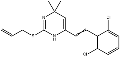 2-(ALLYLSULFANYL)-4-(2,6-DICHLOROSTYRYL)-6,6-DIMETHYL-1,6-DIHYDROPYRIMIDINE Struktur