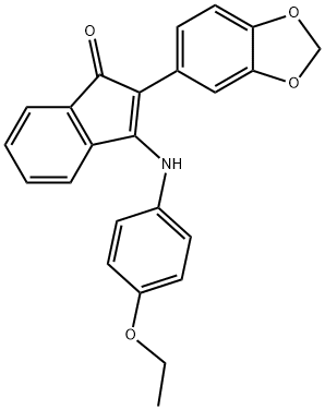 2-BENZO[D]1,3-DIOXOLEN-5-YL-3-((4-ETHOXYPHENYL)AMINO)INDEN-1-ONE Structure