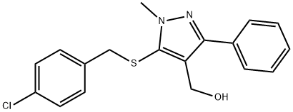 (5-[(4-CHLOROBENZYL)SULFANYL]-1-METHYL-3-PHENYL-1H-PYRAZOL-4-YL)METHANOL Struktur