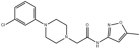 2-[4-(3-CHLOROPHENYL)PIPERAZINO]-N-(5-METHYL-3-ISOXAZOLYL)ACETAMIDE Struktur