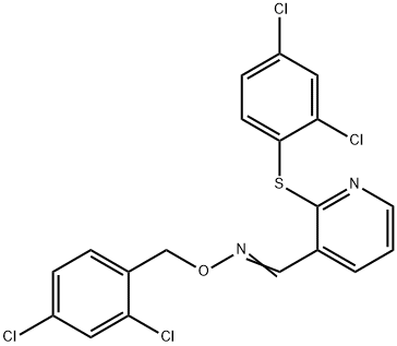 2-[(2,4-DICHLOROPHENYL)SULFANYL]NICOTINALDEHYDE O-(2,4-DICHLOROBENZYL)OXIME Struktur