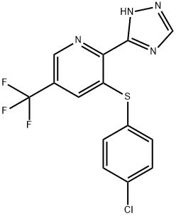 3-[(4-CHLOROPHENYL)SULFANYL]-2-(1H-1,2,4-TRIAZOL-3-YL)-5-(TRIFLUOROMETHYL)PYRIDINE Struktur