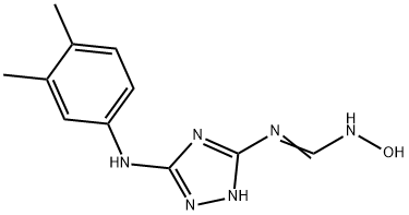 N-[5-(3,4-DIMETHYLANILINO)-1H-1,2,4-TRIAZOL-3-YL]-N'-HYDROXYIMINOFORMAMIDE Struktur