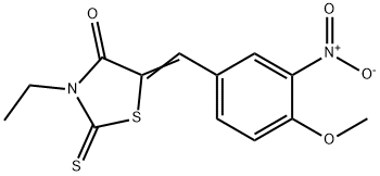 3-ETHYL-5-[(4-METHOXY-3-NITROPHENYL)METHYLENE]-2-THIOXO-1,3-THIAZOLAN-4-ONE Struktur