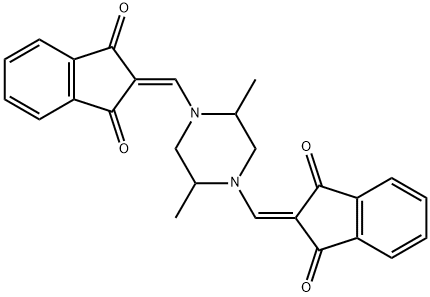 2-((4-((1,3-DIOXOINDAN-2-YLIDENE)METHYL)-2,5-DIMETHYLPIPERAZINYL)METHYLENE)INDANE-1,3-DIONE Struktur