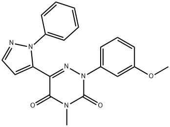 2-(3-METHOXYPHENYL)-4-METHYL-6-(1-PHENYL-1H-PYRAZOL-5-YL)-1,2,4-TRIAZINE-3,5(2H,4H)-DIONE Struktur