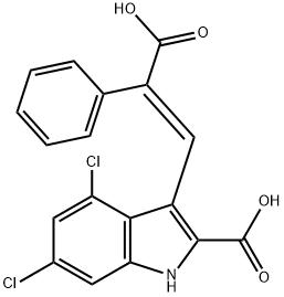 (Z)-2-CARBOXY-4,6-DICHLOROINDOLE-3-(2'-PHENYL-2'-CARBOXY)-ENE Struktur