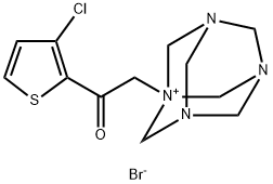 1-[2-(3-CHLORO-2-THIENYL)-2-OXOETHYL]-3,5,7-TRIAZA-1-AZONIATRICYCLO[3.3.1.1(3,7)]DECANE BROMIDE Struktur