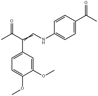 4-(4-ACETYLANILINO)-3-(3,4-DIMETHOXYPHENYL)-3-BUTEN-2-ONE Struktur