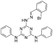 2-BROMOBENZALDEHYDE (4,6-DIANILINO-1,3,5-TRIAZIN-2-YL)HYDRAZONE Struktur