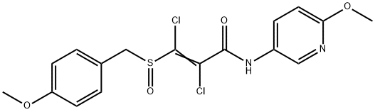 2,3-DICHLORO-3-[(4-METHOXYBENZYL)SULFINYL]-N-(6-METHOXY-3-PYRIDINYL)ACRYLAMIDE Struktur