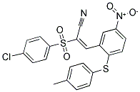 2-((4-CHLOROPHENYL)SULFONYL)-3-(2-(4-METHYLPHENYLTHIO)-5-NITROPHENYL)PROP-2-ENENITRILE Struktur