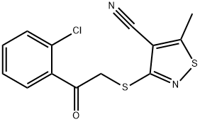 3-([2-(2-CHLOROPHENYL)-2-OXOETHYL]SULFANYL)-5-METHYL-4-ISOTHIAZOLECARBONITRILE Struktur