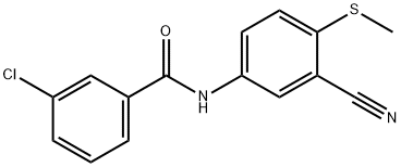 3-CHLORO-N-[3-CYANO-4-(METHYLSULFANYL)PHENYL]BENZENECARBOXAMIDE Struktur