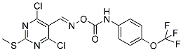 4,6-DICHLORO-2-(METHYLTHIO)-5-([(([4-(TRIFLUOROMETHOXY)ANILINO]CARBONYL)OXY)IMINO]METHYL)PYRIMIDINE Struktur