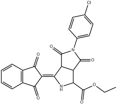 ETHYL 5-(4-CHLOROPHENYL)-3-(1,3-DIOXO-1,3-DIHYDRO-2H-INDEN-2-YLIDEN)-4,6-DIOXOOCTAHYDROPYRROLO[3,4-C]PYRROLE-1-CARBOXYLATE Struktur