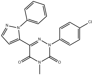 2-(4-CHLOROPHENYL)-4-METHYL-6-(1-PHENYL-1H-PYRAZOL-5-YL)-1,2,4-TRIAZINE-3,5(2H,4H)-DIONE Struktur