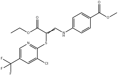 METHYL 4-[(2-([3-CHLORO-5-(TRIFLUOROMETHYL)-2-PYRIDINYL]SULFANYL)-3-ETHOXY-3-OXO-1-PROPENYL)AMINO]BENZENECARBOXYLATE Struktur