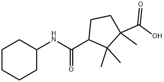 3-CYCLOHEXYLCARBAMOYL-1,2,2-TRIMETHYL-CYCLOPENTANECARBOXYLIC ACID Struktur