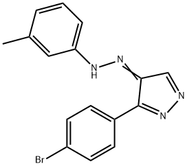 3-(4-BROMOPHENYL)-4H-PYRAZOL-4-ONE N-(3-METHYLPHENYL)HYDRAZONE Struktur