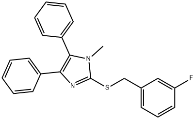 2-[(3-FLUOROBENZYL)SULFANYL]-1-METHYL-4,5-DIPHENYL-1H-IMIDAZOLE Struktur