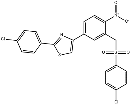 2-(4-CHLOROPHENYL)-4-(3-([(4-CHLOROPHENYL)SULFONYL]METHYL)-4-NITROPHENYL)-1,3-THIAZOLE Struktur