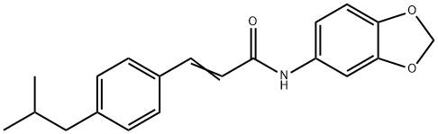 N-BENZO[3,4-D]1,3-DIOXOLEN-5-YL-3-(4-(2-METHYLPROPYL)PHENYL)PROP-2-ENAMIDE Struktur