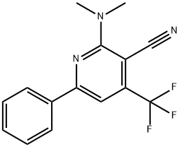 2-(DIMETHYLAMINO)-6-PHENYL-4-(TRIFLUOROMETHYL)NICOTINONITRILE Struktur