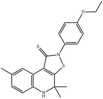 2-(4-ETHOXYPHENYL)-4,4,8-TRIMETHYL-4,5-DIHYDROISOTHIAZOLO[5,4-C]QUINOLINE-1(2H)-THIONE Struktur