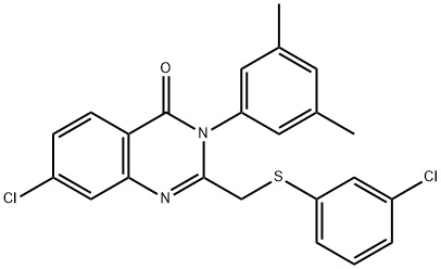 7-CHLORO-2-([(3-CHLOROPHENYL)SULFANYL]METHYL)-3-(3,5-DIMETHYLPHENYL)-4(3H)-QUINAZOLINONE Struktur