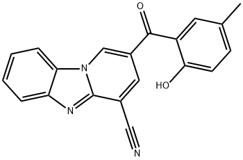 2-(2-HYDROXY-5-METHYLBENZOYL)PYRIDO[1,2-A][1,3]BENZIMIDAZOLE-4-CARBONITRILE Struktur