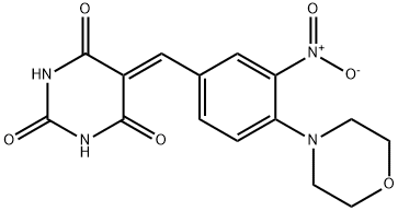 5-[(4-MORPHOLINO-3-NITROPHENYL)METHYLENE]-2,4,6(1H,3H,5H)-PYRIMIDINETRIONE Struktur