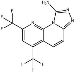 2,4-BIS(TRIFLUOROMETHYL)[1,2,4]TRIAZOLO[4,3-A][1,8]NAPHTHYRIDIN-9-AMINE Struktur