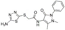 2-(5-AMINO-[1,3,4]THIADIAZOL-2-YLSULFANYL)-N-(1,5-DIMETHYL-3-OXO-2-PHENYL-2,3-DIHYDRO-1H-PYRAZOL-4-YL)-ACETAMIDE Struktur