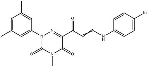 6-[3-(4-BROMOANILINO)ACRYLOYL]-2-(3,5-DIMETHYLPHENYL)-4-METHYL-1,2,4-TRIAZINE-3,5(2H,4H)-DIONE Struktur