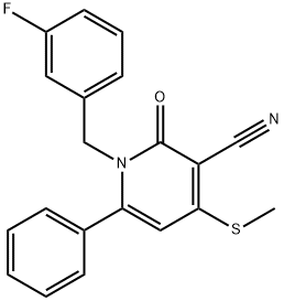 1-(3-FLUOROBENZYL)-4-(METHYLSULFANYL)-2-OXO-6-PHENYL-1,2-DIHYDRO-3-PYRIDINECARBONITRILE Struktur