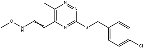 3-[(4-CHLOROBENZYL)SULFANYL]-5-[2-(METHOXYAMINO)VINYL]-6-METHYL-1,2,4-TRIAZINE Struktur