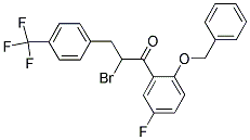 1-[2-(BENZYLOXY)-5-FLUOROPHENYL]-2-BROMO-3-[4-(TRIFLUOROMETHYL)PHENYL]PROPAN-1-ONE Struktur