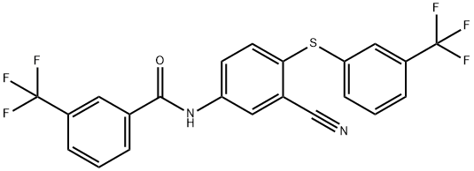 N-(3-CYANO-4-([3-(TRIFLUOROMETHYL)PHENYL]SULFANYL)PHENYL)-3-(TRIFLUOROMETHYL)BENZENECARBOXAMIDE Struktur