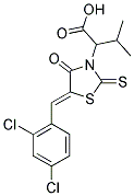 2-[(5Z)-5-(2,4-DICHLOROBENZYLIDENE)-4-OXO-2-THIOXO-1,3-THIAZOLIDIN-3-YL]-3-METHYLBUTANOIC ACID Struktur