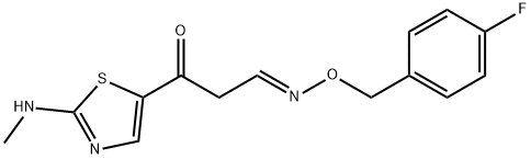 3-[2-(METHYLAMINO)-1,3-THIAZOL-5-YL]-3-OXOPROPANAL O-(4-FLUOROBENZYL)OXIME Struktur