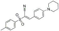 2-((4-METHYLPHENYL)SULFONYL)-3-(4-PIPERIDYLPHENYL)PROP-2-ENENITRILE Struktur